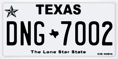 TX license plate DNG7002