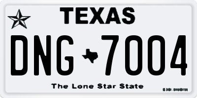 TX license plate DNG7004