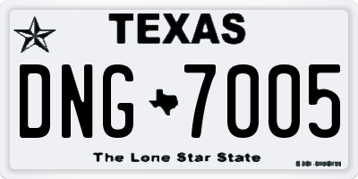 TX license plate DNG7005
