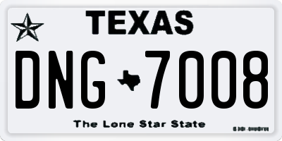 TX license plate DNG7008