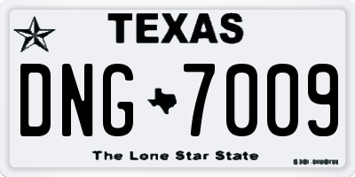 TX license plate DNG7009