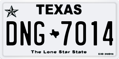 TX license plate DNG7014