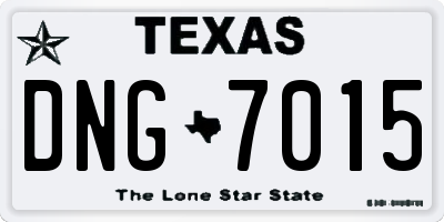 TX license plate DNG7015