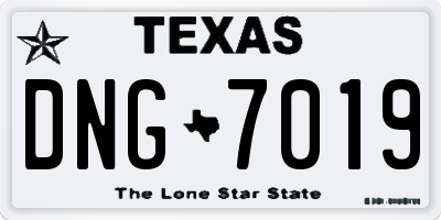 TX license plate DNG7019