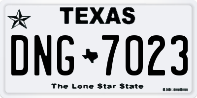TX license plate DNG7023