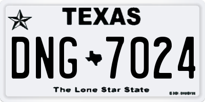 TX license plate DNG7024