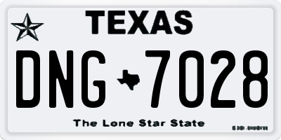 TX license plate DNG7028