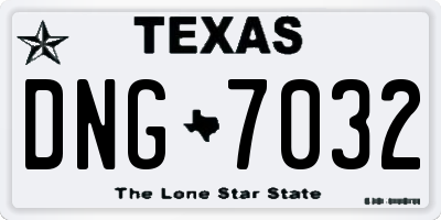 TX license plate DNG7032