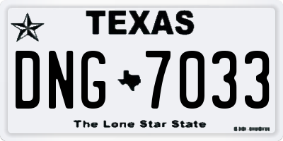 TX license plate DNG7033