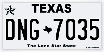 TX license plate DNG7035