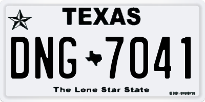 TX license plate DNG7041
