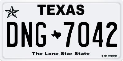 TX license plate DNG7042