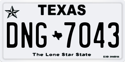 TX license plate DNG7043