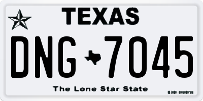 TX license plate DNG7045
