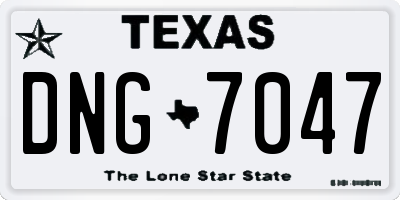 TX license plate DNG7047