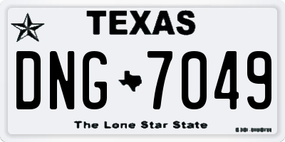 TX license plate DNG7049
