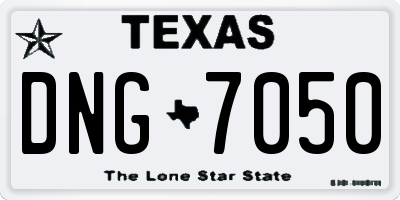 TX license plate DNG7050