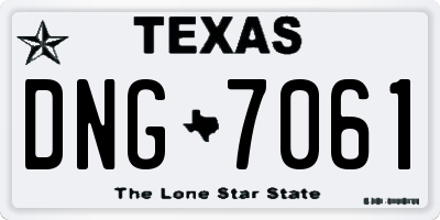 TX license plate DNG7061