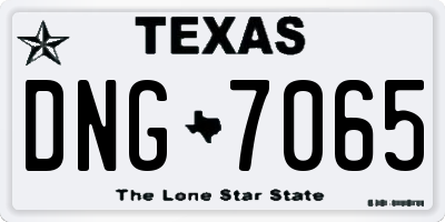 TX license plate DNG7065