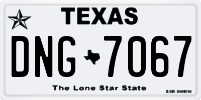 TX license plate DNG7067