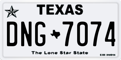 TX license plate DNG7074