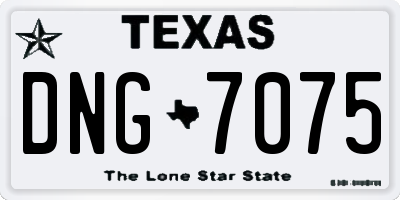 TX license plate DNG7075