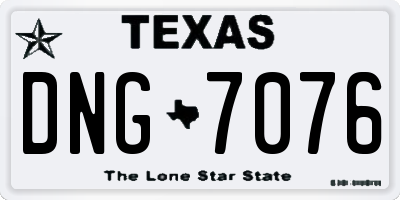 TX license plate DNG7076