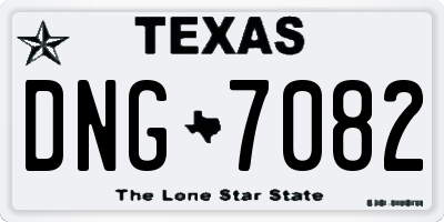 TX license plate DNG7082