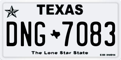 TX license plate DNG7083