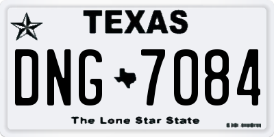 TX license plate DNG7084