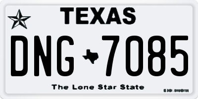 TX license plate DNG7085