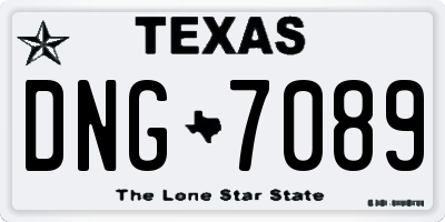 TX license plate DNG7089