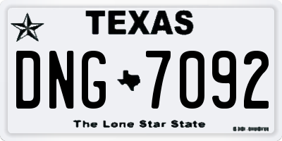 TX license plate DNG7092