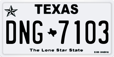 TX license plate DNG7103
