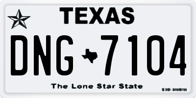 TX license plate DNG7104