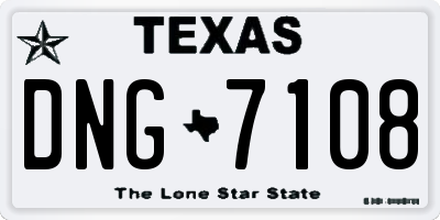TX license plate DNG7108