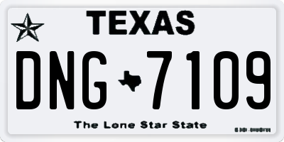 TX license plate DNG7109