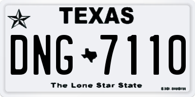 TX license plate DNG7110