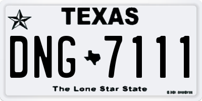 TX license plate DNG7111