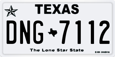 TX license plate DNG7112