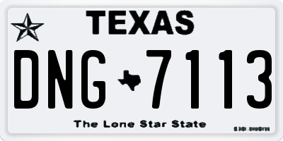 TX license plate DNG7113