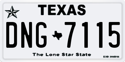TX license plate DNG7115