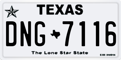 TX license plate DNG7116