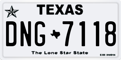 TX license plate DNG7118