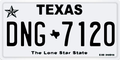 TX license plate DNG7120