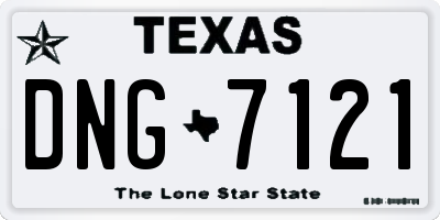 TX license plate DNG7121