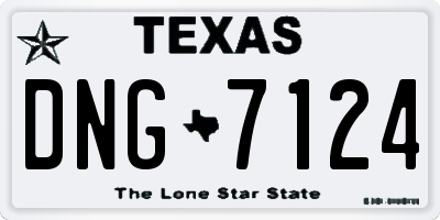TX license plate DNG7124