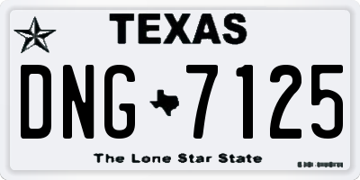 TX license plate DNG7125
