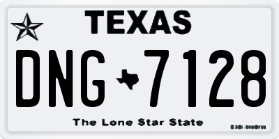 TX license plate DNG7128