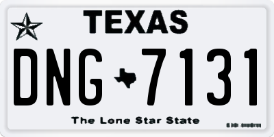 TX license plate DNG7131